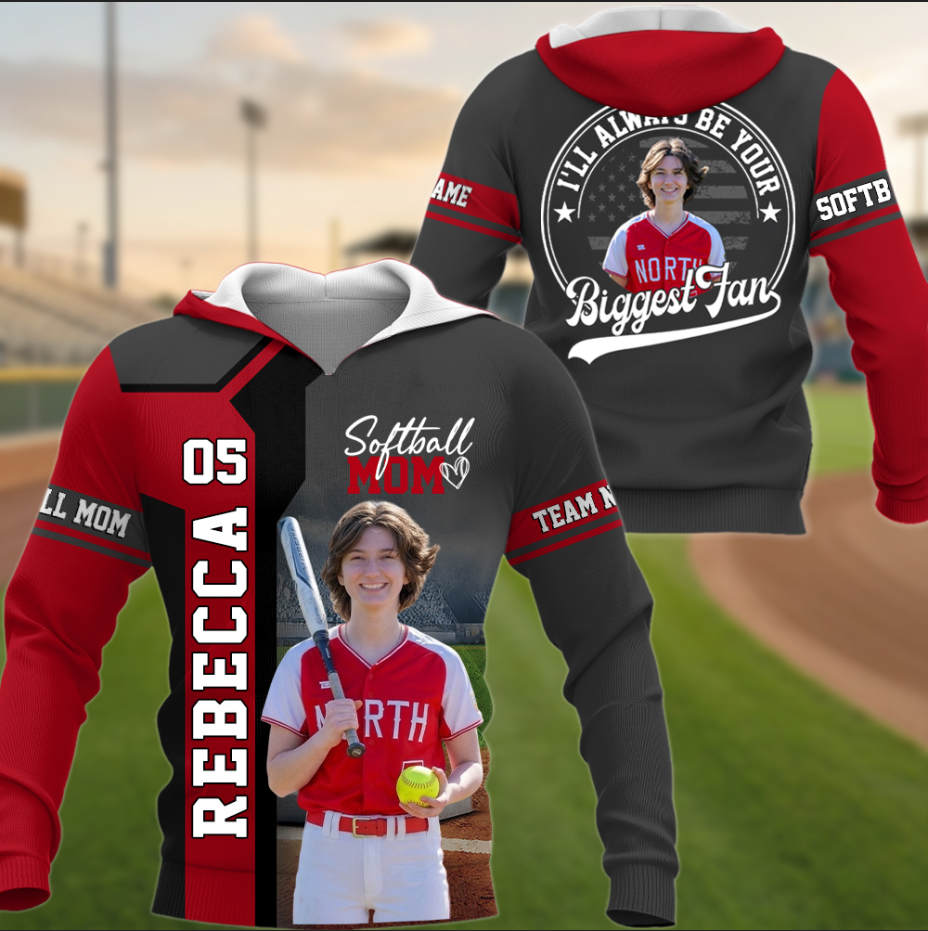 Softball Mom - Custom Gifts Personalized Shirt Baseball Family NA04