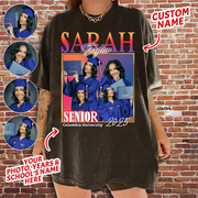 Senior 2025 Vintage Bootleg Rap Tee, Custom Photo Retro Shirt For Graduation M2204