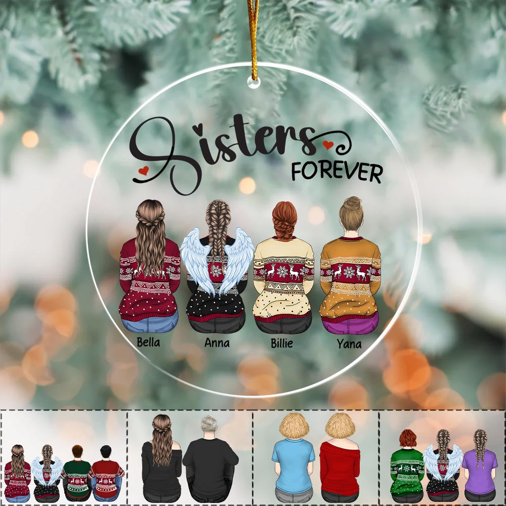 Sister Forever Personalized Ornament - Custom Christmas Ornament Gift For Siblings