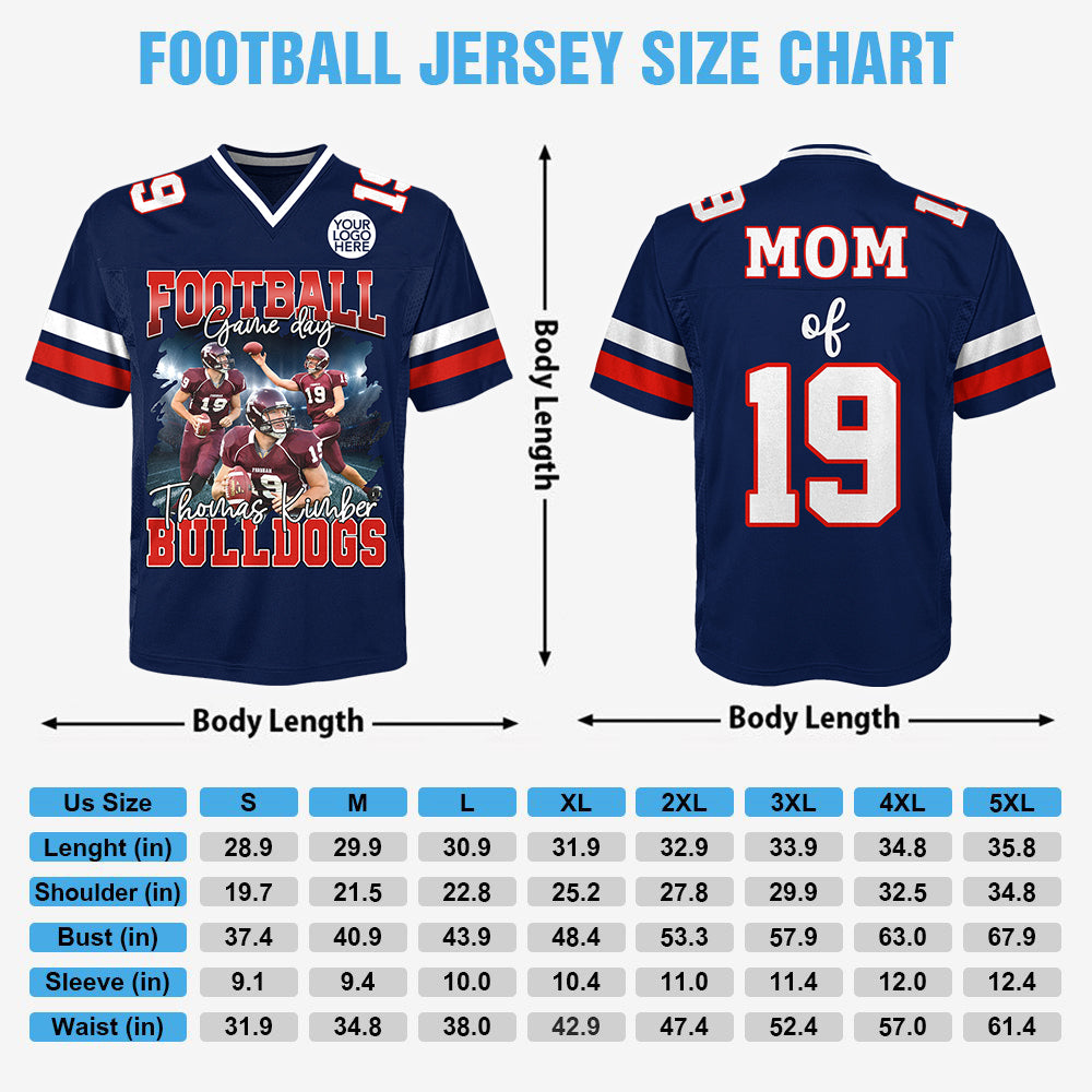 Football Game Day Personalized Football Jersey Shirt Custom Your Photo Gift For Sport Player