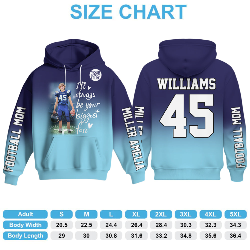 I Will Always Be Your Biggest Fan Personalized All Over Print Shirt For Football Mom Grandma Sport Family Na02