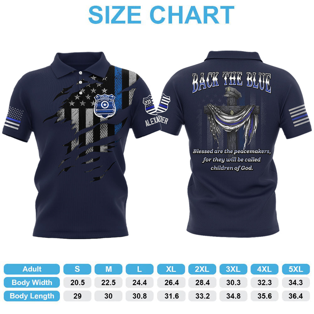 Back The Blue Personalized All Over Print Shirt Gift For Police T1807