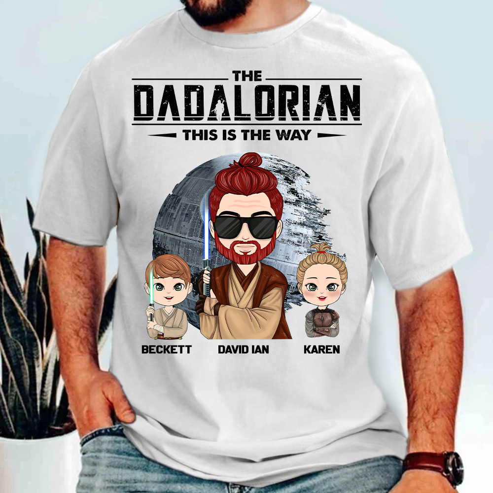 The Dadalorian This Is The Way Personalized Shirt Gift For Dad - Custom Cute Art Nickname With Kids