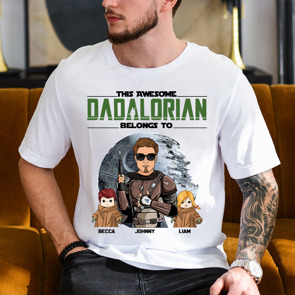 This Awesome Dadalorian Belongs To Personalized Shirt Gift For Dad - Father's Day & Birth Day Gift For Him Vr3