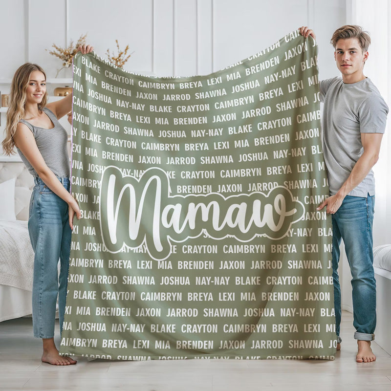 Personalized Grandma Blanket: Soft Minky Keepsake Throw, mamaw Thanksgiving gift, family name blanket, christmas gift, grandparent gifts