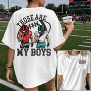 Personalized Football Mom Shirt, Those Are My Boy Sweatshirt, Football Kids Game Day Tee, Retro Cheer Mom Tee