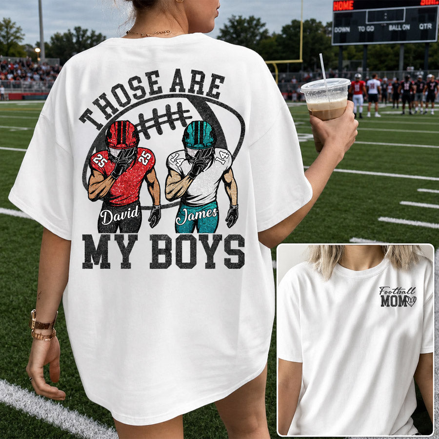 Personalized Football Mom Shirt, Those Are My Boy Sweatshirt, Football Kids Game Day Tee, Retro Cheer Mom Tee