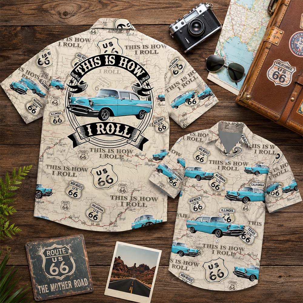 This Is How I Roll - Custom Vehicle Photo Upload Car Route 66 Hawaiian Shirt Vr2