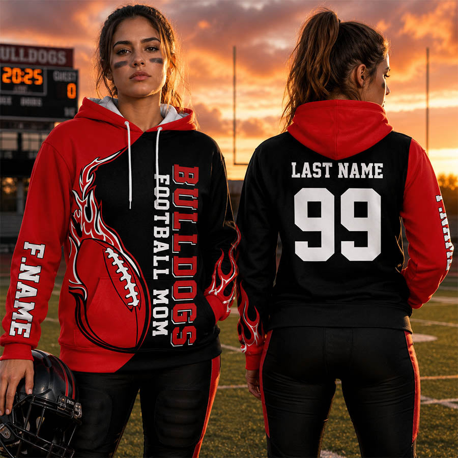Personalized Team Name Team Spirit Football Mom All Over Print Shirt For Football Mom Dad Family Game Day Shirt H2511