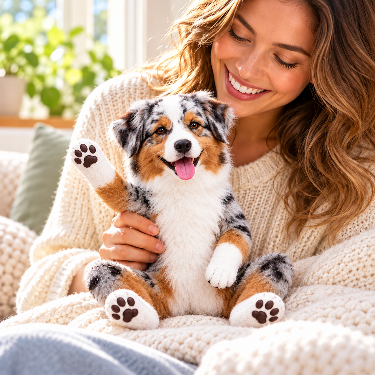 Personalized Australian Shepherd Photo Pet Squishy Toy Poseable Plush Doll, Funny Gift For Dog Mom, Dad, Pet Lover T1807 T24 TL06
