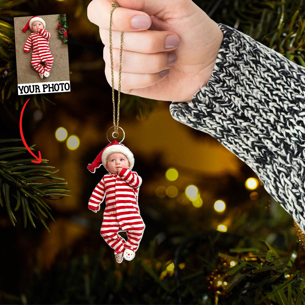 Custom Photo Ornament for Baby - Baby Cute Custom Photo Ornament Christmas