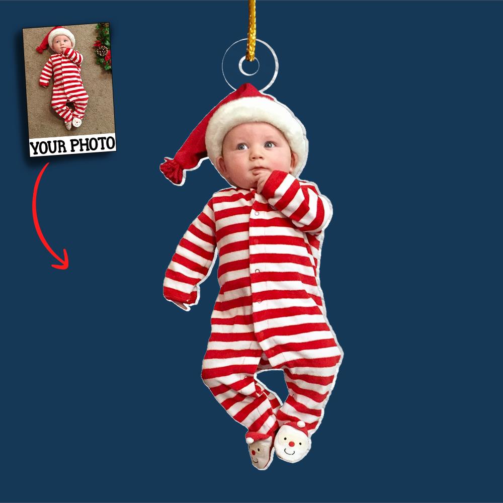 Custom Photo Ornament for Baby - Baby Cute Custom Photo Ornament Christmas