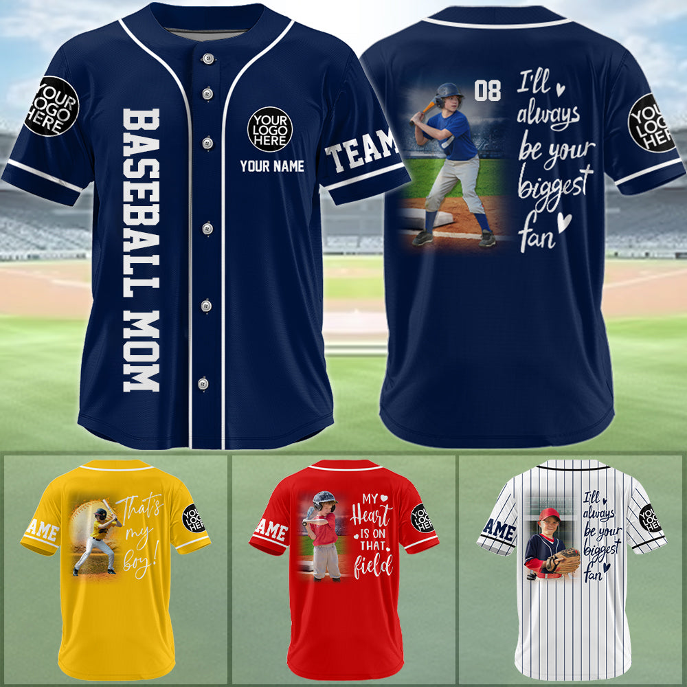 I'll be your biggest fan, Custom Photo Baseball Game Day Baseball Jersey, Gift For Baseball Lovers A1202 Vr2 Tu20
