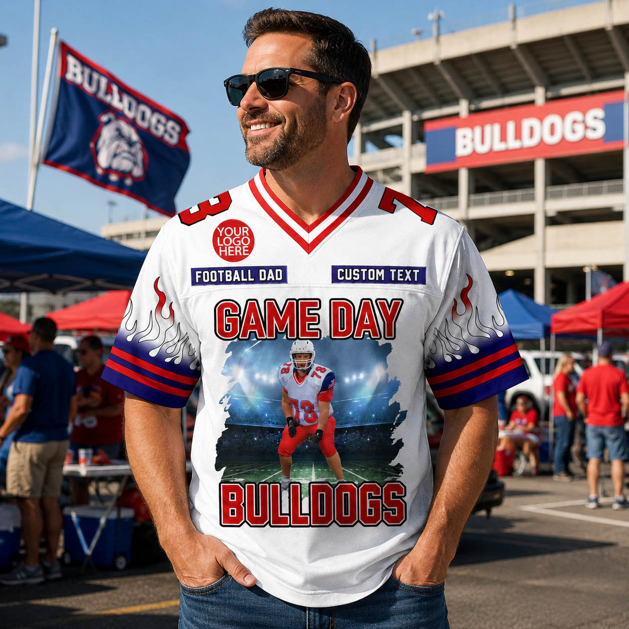 Custom Photo Football Game Day Football Jersey Gift For Football Lovers - Personalized Gift For Football Player K1702