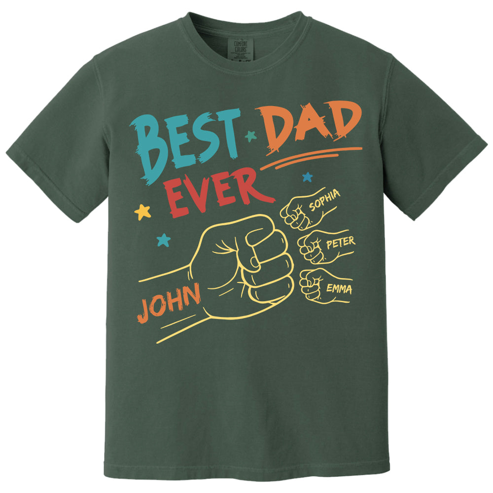 Best Dad Ever Fist Bump Shirt - Personalized Shirt For Dad Do98