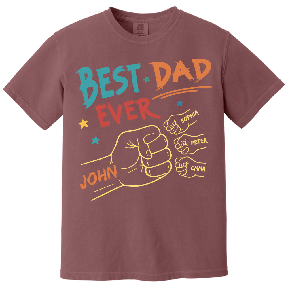 Best Dad Ever Fist Bump Shirt - Personalized Shirt For Dad Do98