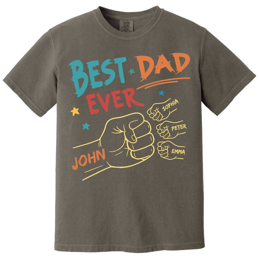 Best Dad Ever Fist Bump Shirt - Personalized Shirt For Dad Do98