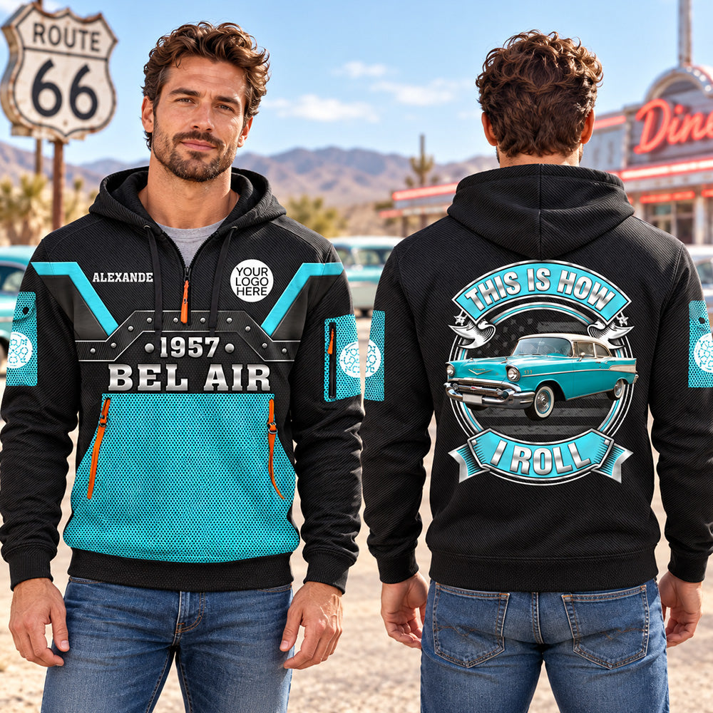 This Is How I Roll - Custom Photo Classic Car Personalized Hoodie Half Zipper - Custom Vehicle Shirt K1702 MT2