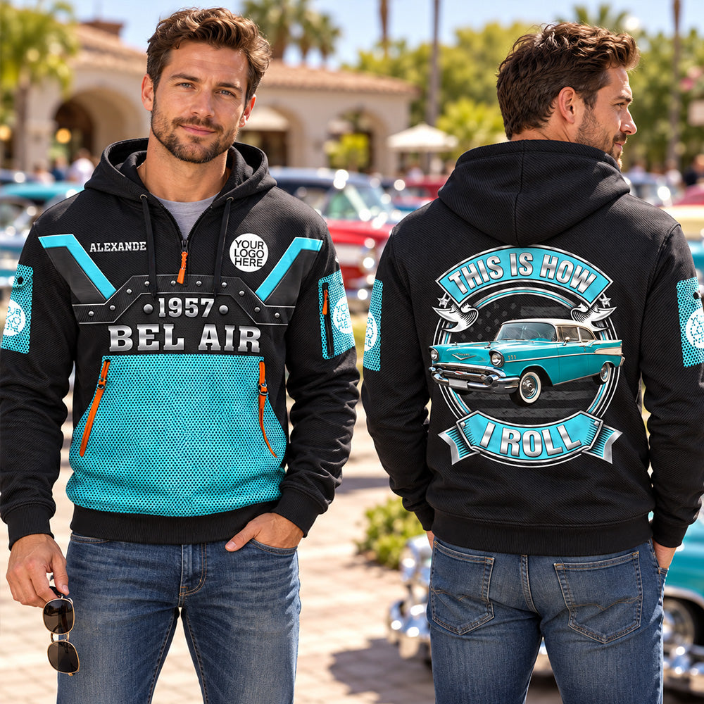 This Is How I Roll - Custom Photo Classic Car Personalized Hoodie Half Zipper - Custom Vehicle Shirt K1702 MT2