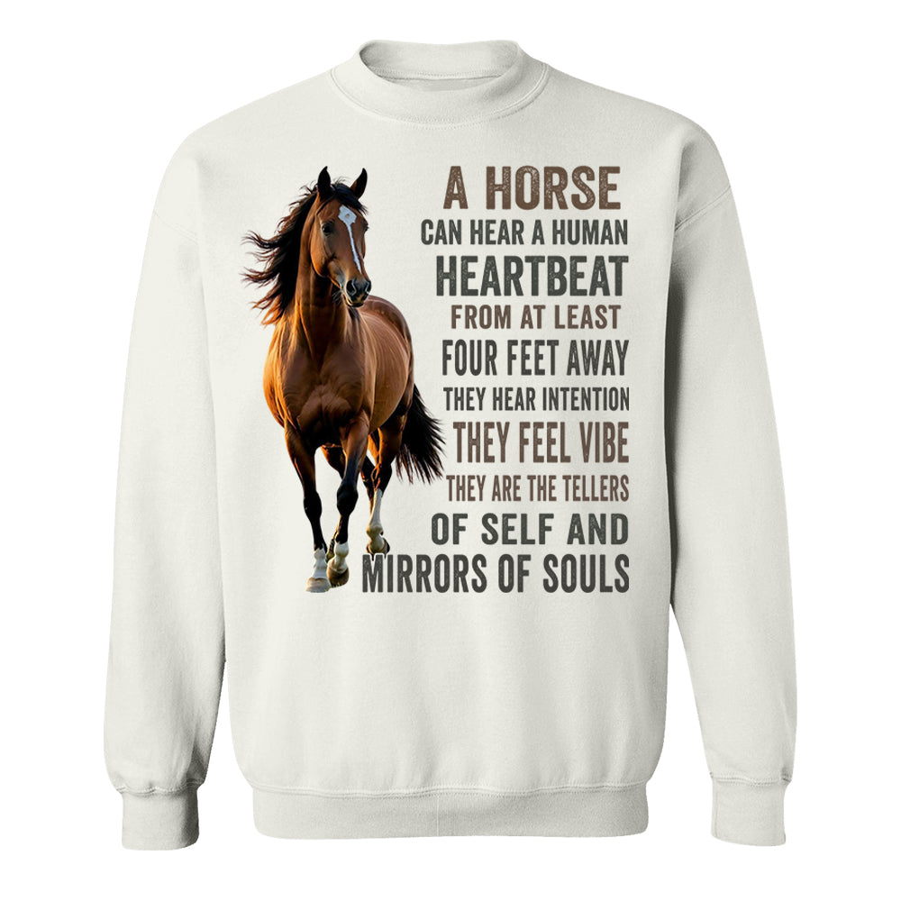 Custom Upload Photo Horse A Horse Can Hear A Human Heartbeat Shirt For Horse Lovers Li29