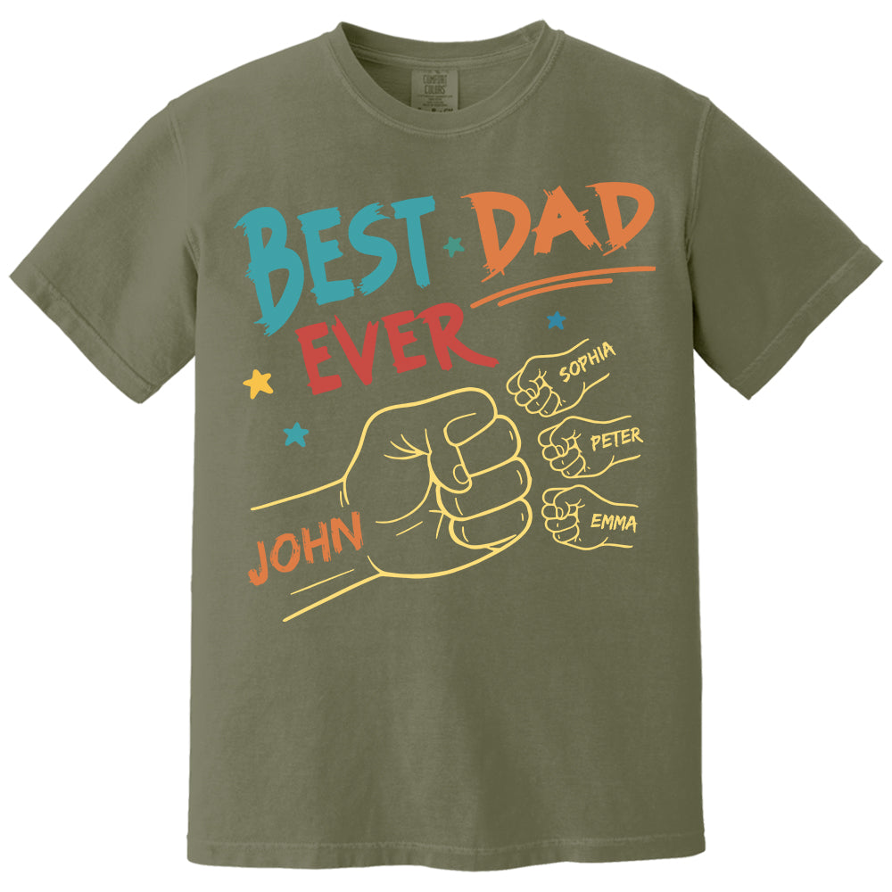 Best Dad Ever Fist Bump Shirt - Personalized Shirt For Dad Do98