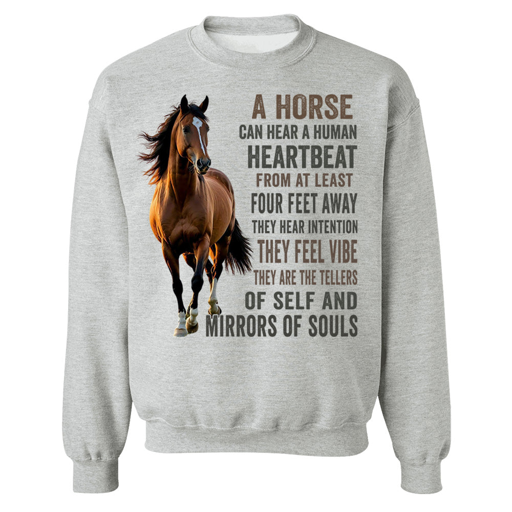 Custom Upload Photo Horse A Horse Can Hear A Human Heartbeat Shirt For Horse Lovers Li29
