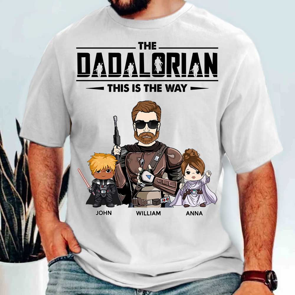 The Dadalorian This Is The Way Personalized Shirt Gift For Dad - Custom Nickname With Kids