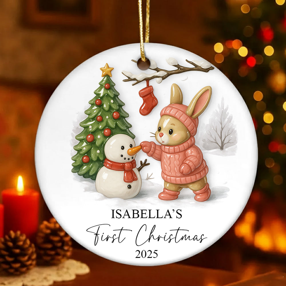 Personalized Baby’s First Christmas Ornament, Custom Newborn Keepsake Gift, Baby Boy or Girl Gift, Baby Girl Ornament