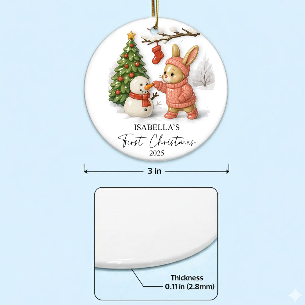 Personalized Baby’s First Christmas Ornament, Custom Newborn Keepsake Gift, Baby Boy or Girl Gift, Baby Girl Ornament