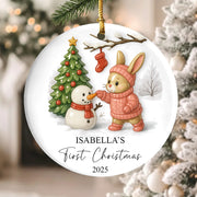 Personalized Baby’s First Christmas Ornament, Custom Newborn Keepsake Gift, Baby Boy or Girl Gift, Baby Girl Ornament