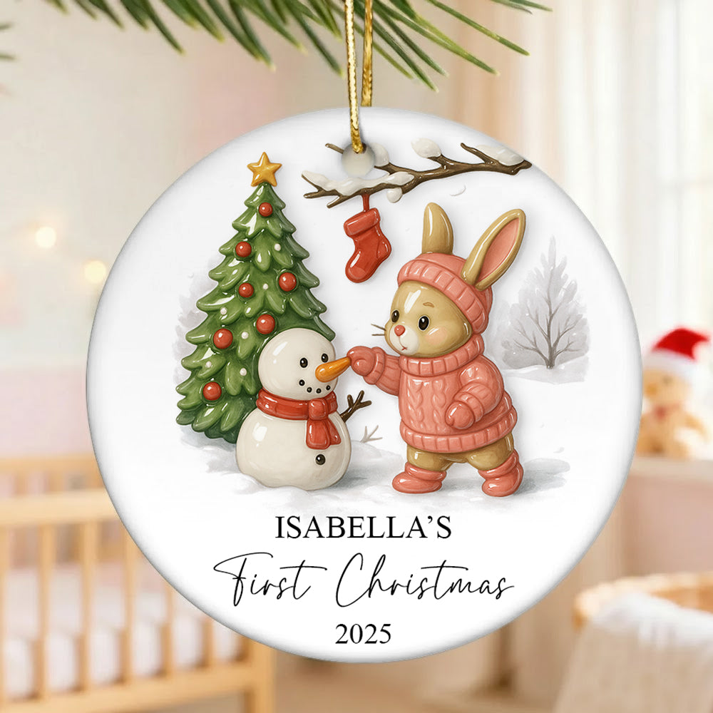 Personalized Baby’s First Christmas Ornament, Custom Newborn Keepsake Gift, Baby Boy or Girl Gift, Baby Girl Ornament