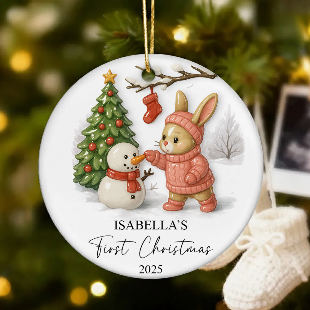 Personalized Baby’s First Christmas Ornament, Custom Newborn Keepsake Gift, Baby Boy or Girl Gift, Baby Girl Ornament