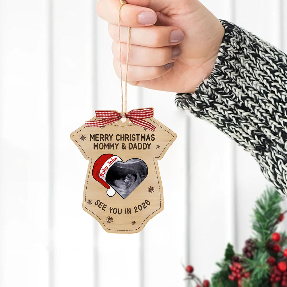 Baby Expecting See You In 2026, Personalized Wooden Ornament,  Mommy Daddy Gift  T1807 Hv01