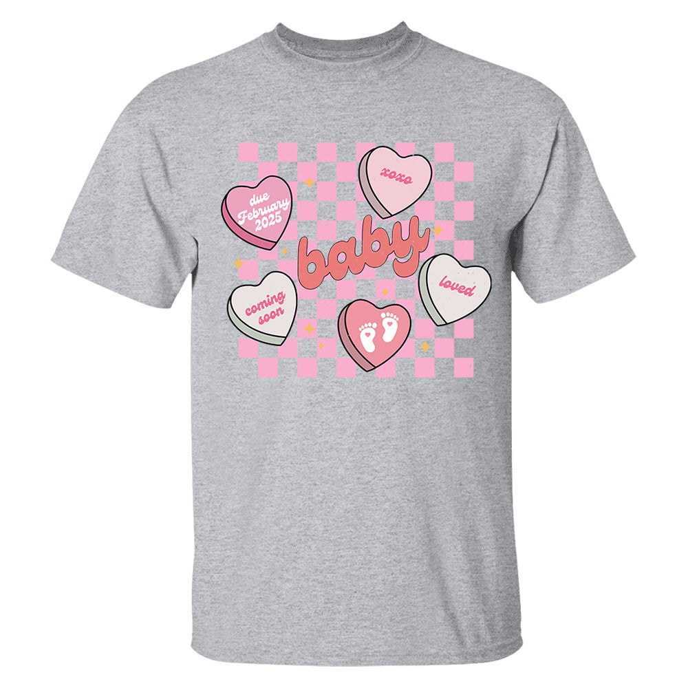 Custom Valentines Day Sweatshirt Pregnancy Announcement Gift, Valentines Day Baby Reveal Sweater, Pregnant Maternity Announcement Crewneck For Mom Tu20