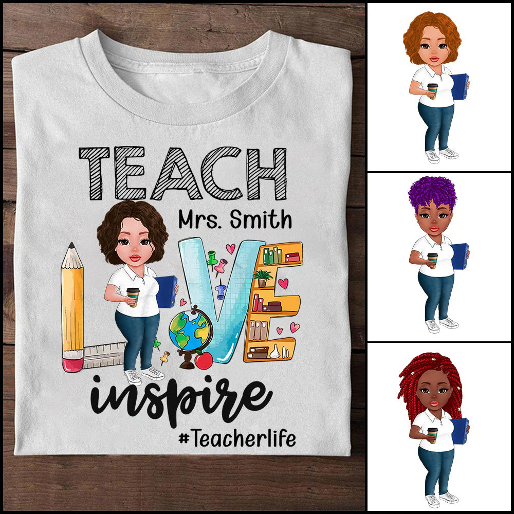 Teach Love Inspire Personalized Shirt For Teachers