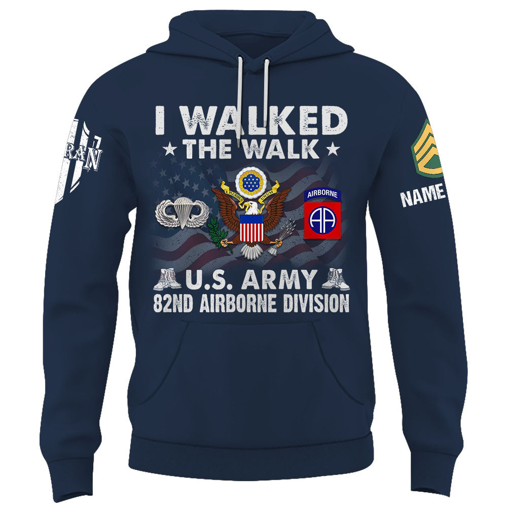 I Walked The Walk US Veteran Personalized Shirt Custom All Branch Military K1702