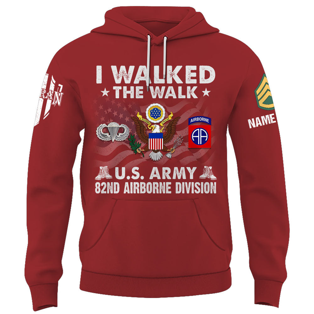 I Walked The Walk US Veteran Personalized Shirt Custom All Branch Military K1702