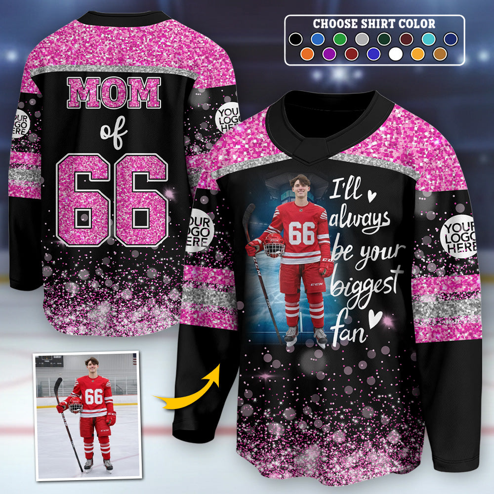Custom Photo Ice Hockey Jersey Shirt For Ice Hockey Family GameDay Shirt T24