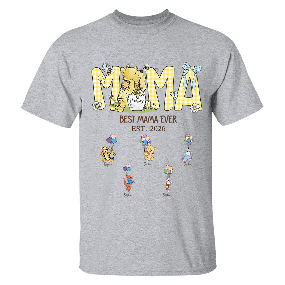 Mama Bear Best Mama Ever, Mama Est with Kids Name, Personalized Shirt Gift For Mom, Grandma, Custom Mother's Day Shirt Sweatshirt MI209