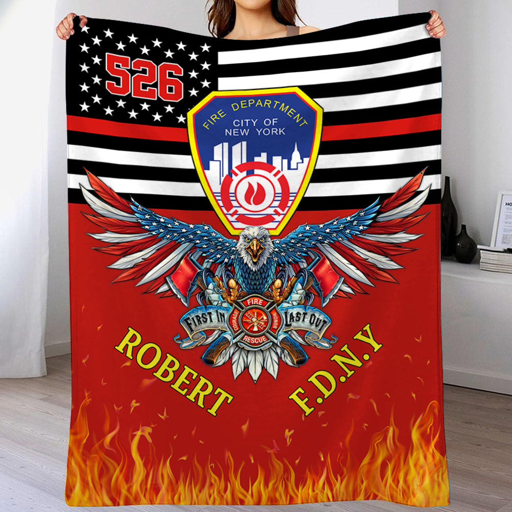 US Firefighter Blanket Gift For Firefighter Custom Department Blanket  K1702 Trhn