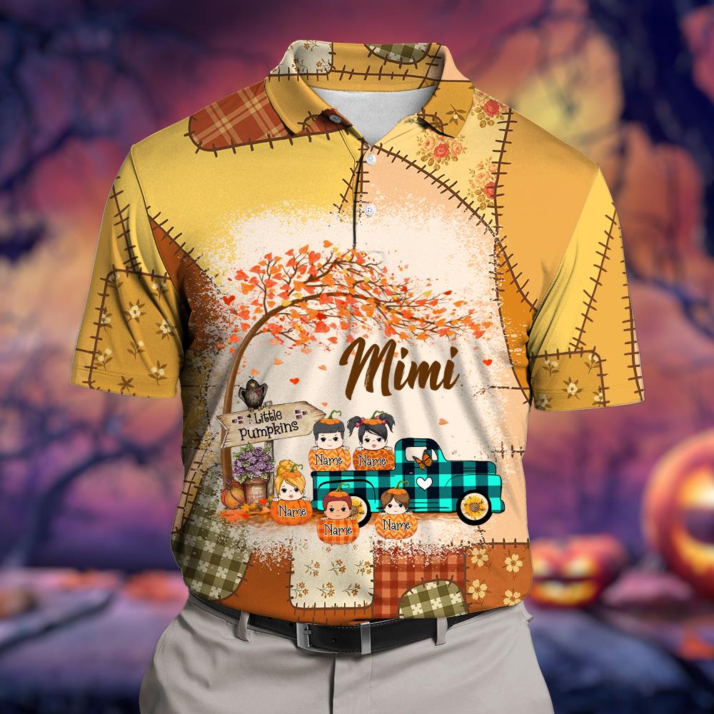 Personalized Nana's Little Pumpkins Preppy Floral All Over Print Shirt Nh00