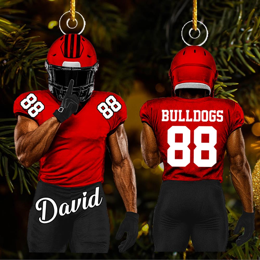 Football Player Ornament Gifts For Football Lovers - Custom Gift For Football Player Vr2 Nh00