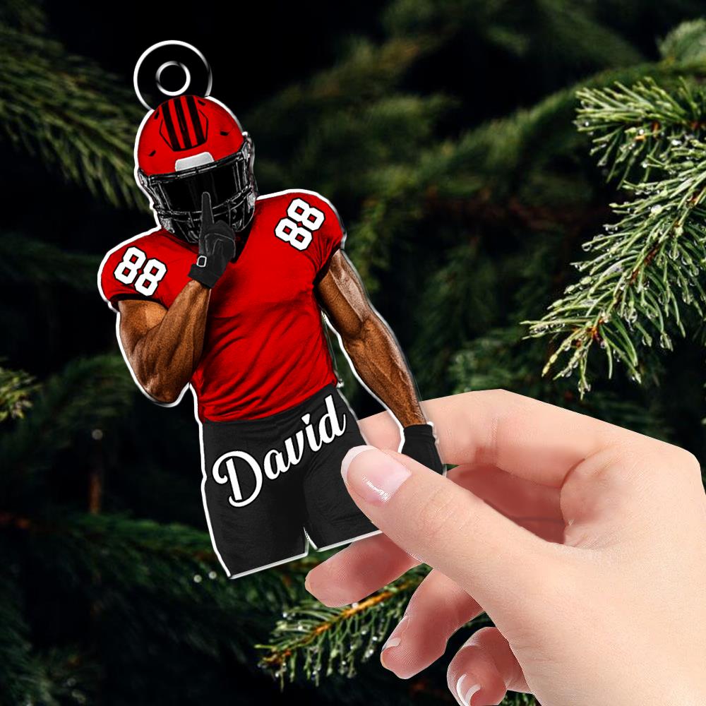 Football Player Ornament Gifts For Football Lovers - Custom Gift For Football Player Vr2 Nh00