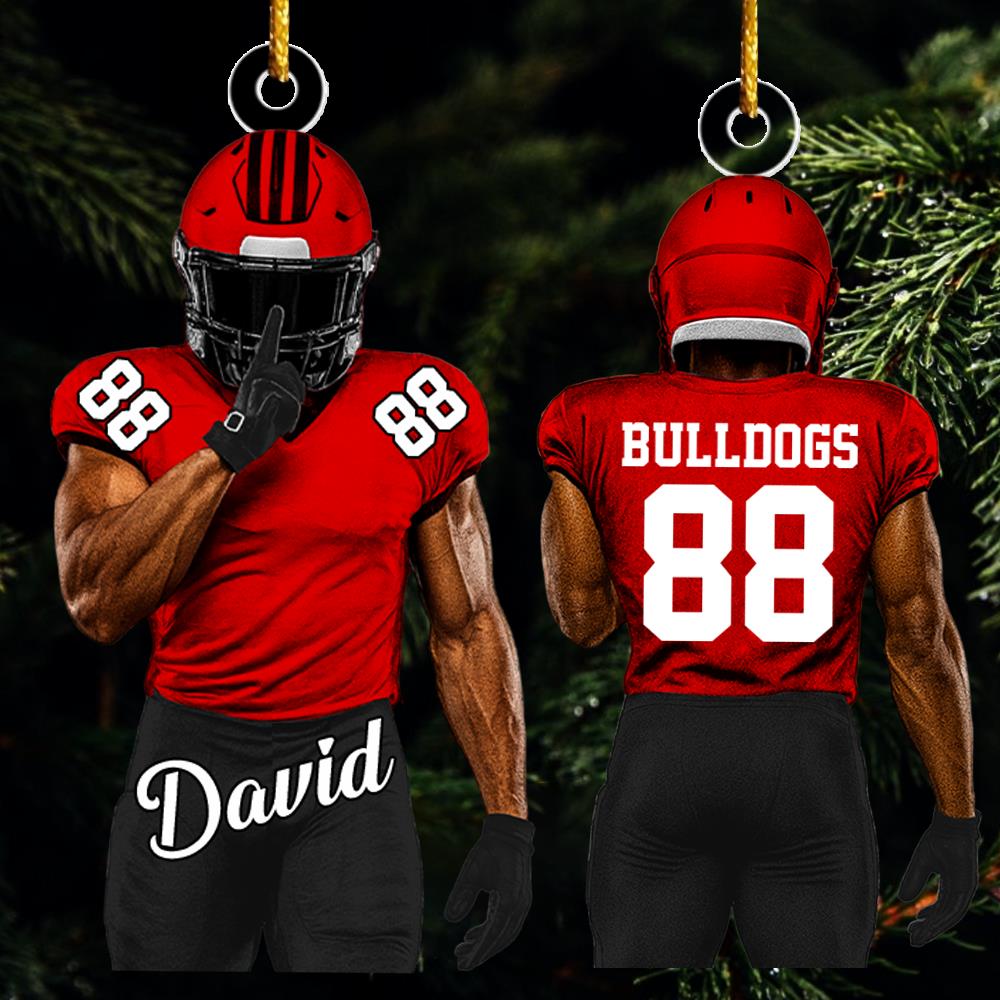 Football Player Ornament Gifts For Football Lovers - Custom Gift For Football Player Vr2 Nh00