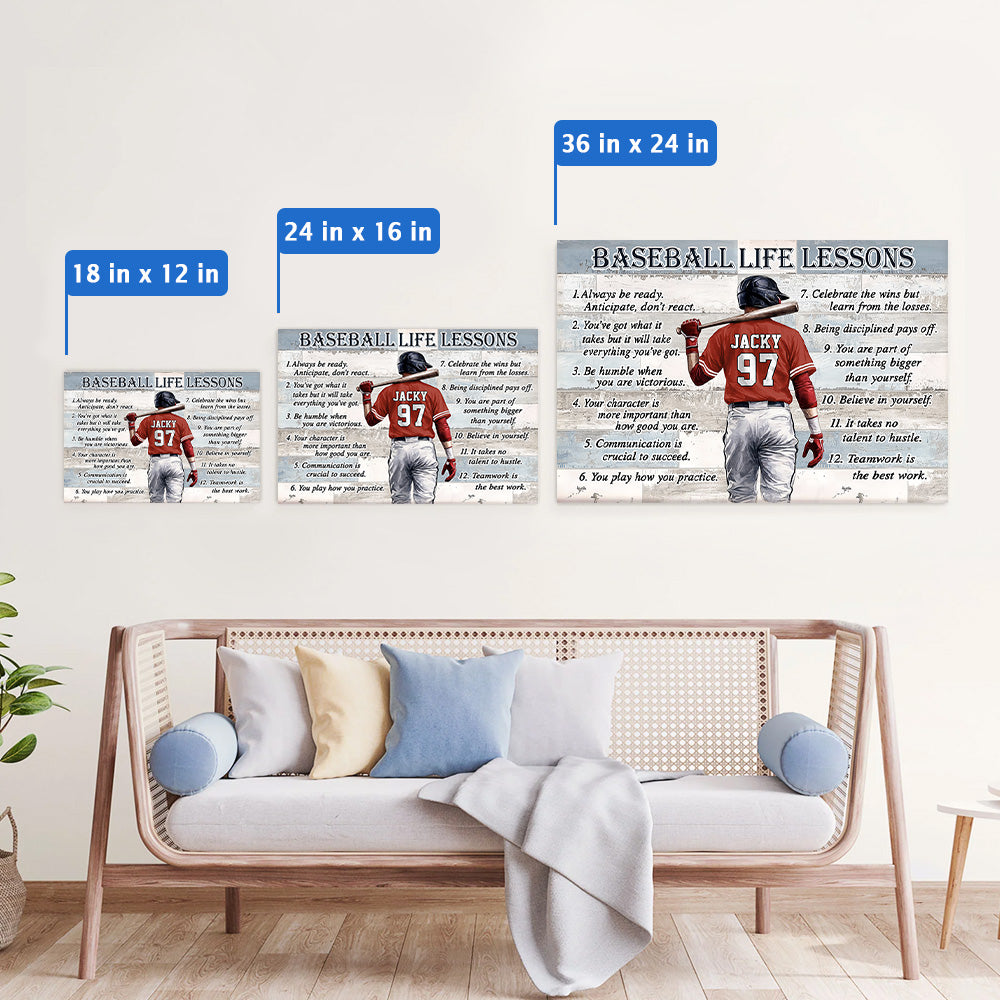 Baseball Softball Life Lesson - Personalized Gift Poster Canvas For Sport Family NA04 T24