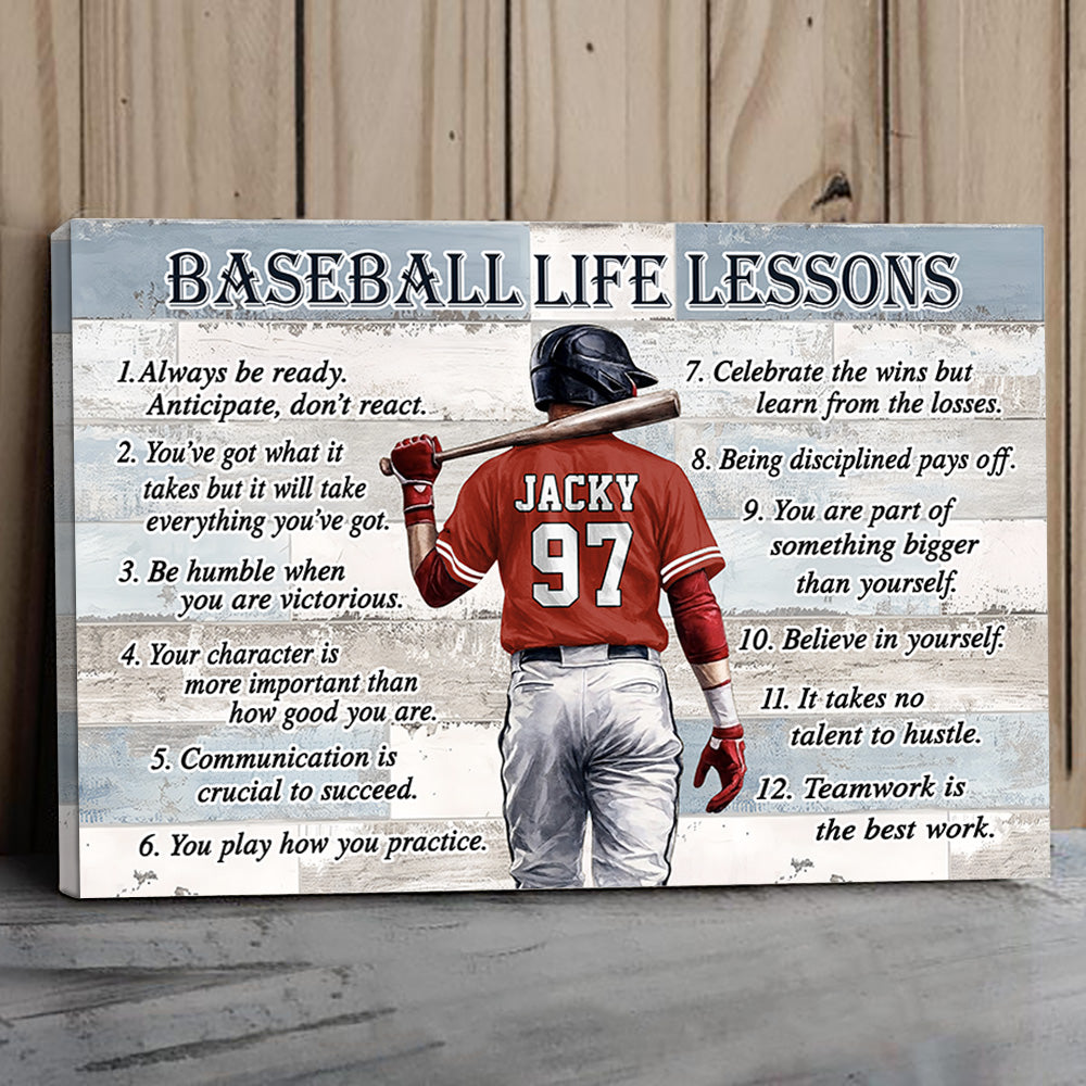 Baseball Softball Life Lesson - Personalized Gift Poster Canvas For Sport Family NA04 T24
