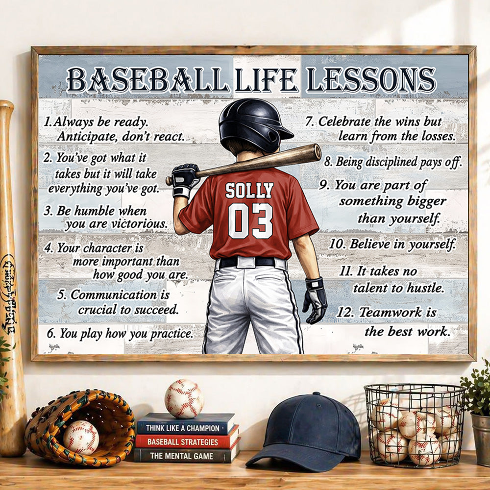 Baseball Softball Life Lesson - Personalized Gift Poster Canvas For Sport Family NA04 T24