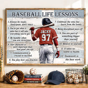 Baseball Softball Life Lesson - Personalized Gift Poster Canvas For Sport Family NA04 T24