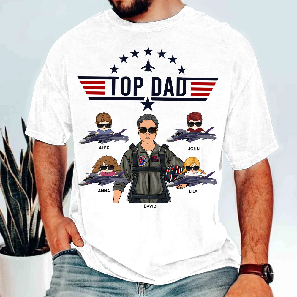 Top Dad Personalized Shirt Gift For Dad Grandpa Nh00