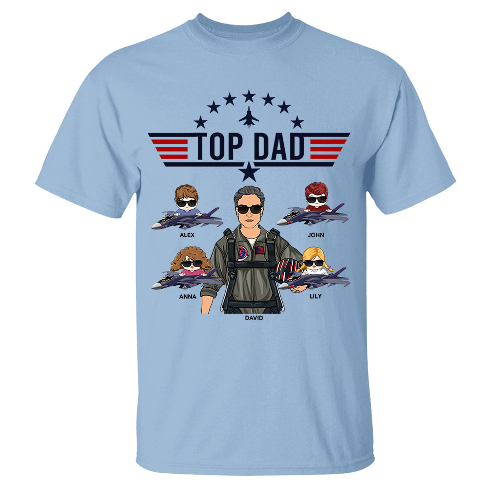 Top Dad Personalized Shirt Gift For Dad Grandpa Nh00